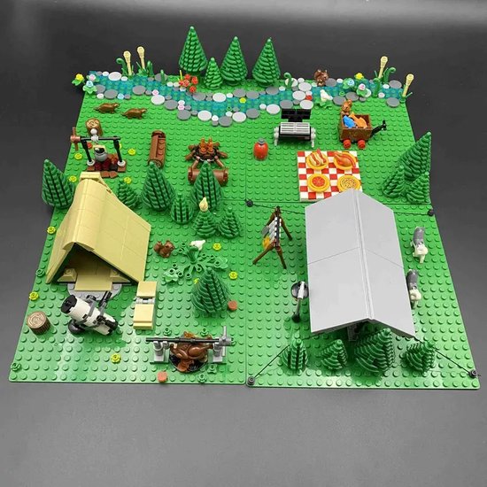 Complete Kampeer- en Avonturenset - 675 Stuks - Inclusief Tent, BBQ Grill, Picknickplaats, Bosdieren en Kampeeraccessoires - Compatibel met LEGO - Educatief Speelgoed voor Kinderen vanaf 3 Jaar