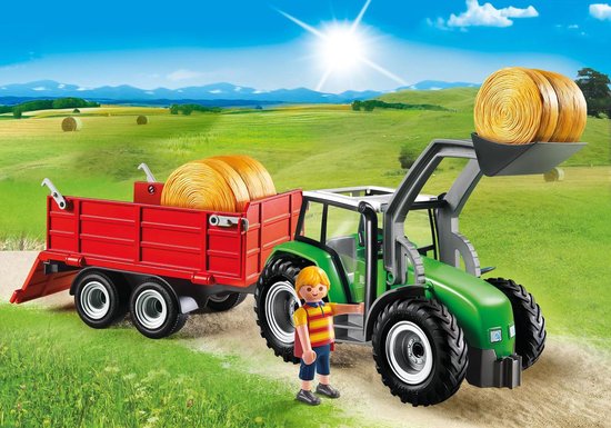 PLAYMOBIL Tractor met aanhangwagen  - 6130