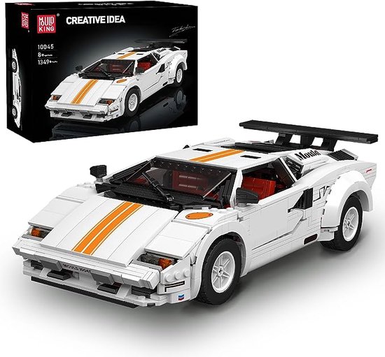 Mould King 10045 - Lamborghini Countach - Vintage - Bouwset - is compatibel met het bekende merk - 1349 onderdelen