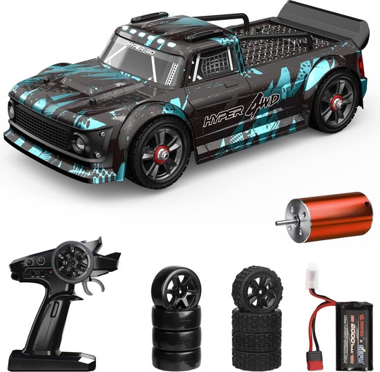 DrPhone RCX8 Hyper Go - Hoogwaardige 4WD - 1/14 RC Auto met Gyroscoop en 60 km/u - Borstelloze 2.4G Off-Road Race + 2 Accu