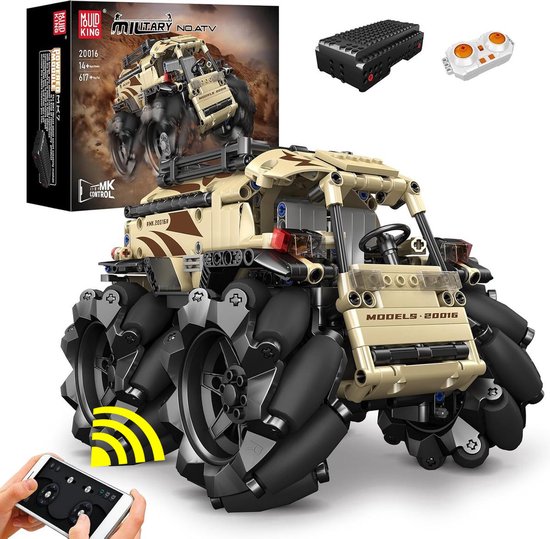 Mould King - Technic Mecanum rc auto | City speed champions adventure | Creator classic motor bouwpakket | Technische speelgoed ideas voor expert volwassenen & kinderen | 617 bouwstenen modelbouw (compatibel met lego of mega bloks)