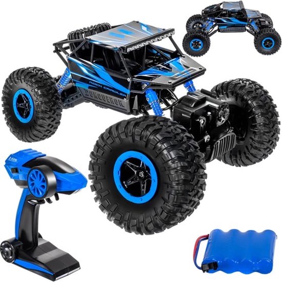 Bestuurbare Auto - Monstertruck 4WD - Led Verlichting - Off-Road - Jongens Speelgoed - 27/14/16 cmcm.