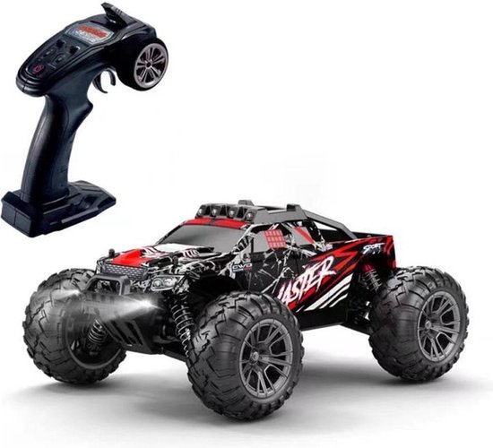 DrPhone RCX7 - RC 1:16 Auto 4WD – 33 km/h Bestuurbare Waterdichte Truck Met Borstel loze Motor – RC Buggy – Buggy Met Accu – 4WD Buggy Met 2,4GHz Controller + 1 Accu Extra – Zwart