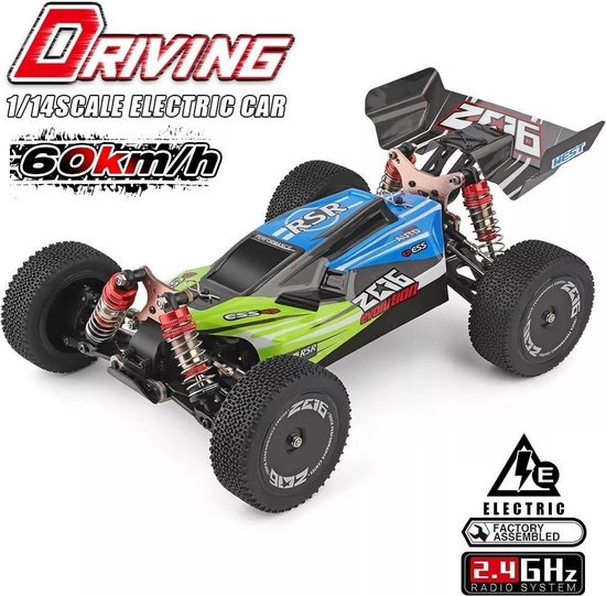 Wltoys 144001 Snelle RC Auto - RC Voertuig Volwassenen - Off Road Buggy - Radiografisch Bestuurbare Racewagen - RC Car Groen