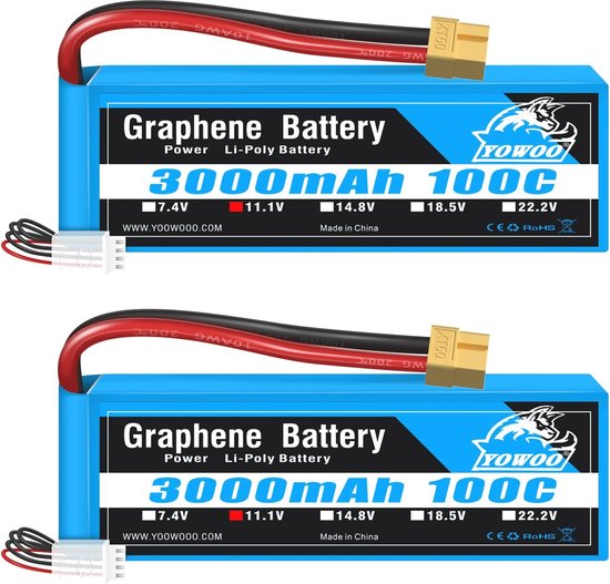 3S Lipo-batterij 11.1V 3000mAh Graphene Lipo 100C voor RC Vliegtuigen en Drones