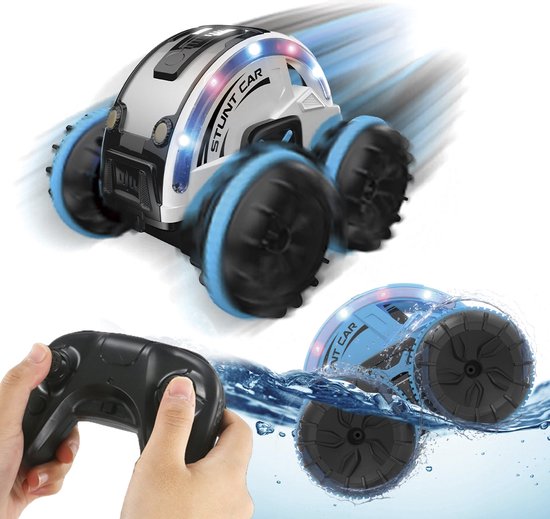 Rc stunt auto & boot 2in1 Amphibious - 2.4Ghz 4WD - verwisselbare banden - LED Lights - Geschikt voor offroad