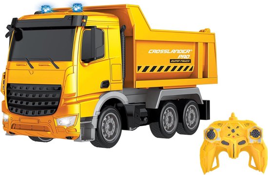 Bestuurbare Vrachtwagen - 1:24 Dumper Met 20 Minuten Rijtijd – Kinderspeelgoed – RC Dumper Met Lichteffecten - Inclusief Afstandsbediening