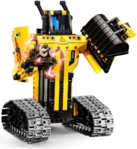 Hogokids 3 In 1 RC Graafmachine - RC Auto - RC Graafmachine - RC Robot - RC Buldozer - Afstand Bestuurbare Auto - Bouwstenen - Speelgoed Voor Jongens En Meistes - App Bediening - Meer Dan 20 Meter Bereik - Ideaal Als Cadeau