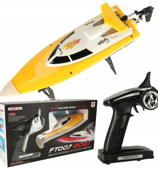 Ariko RC High Speed Raceboot - 5.5 Meter Per Seconde - 150 Meter Afstandsbediening - Accu - 20 km Per Uur - Super Wendbaar - Automatische Rotatie - Geel