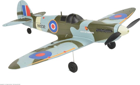 EZ-Wings - Mini Spitfire MK II - RTF - 450mm - 1+1 Li-Po Battery - USB Charger