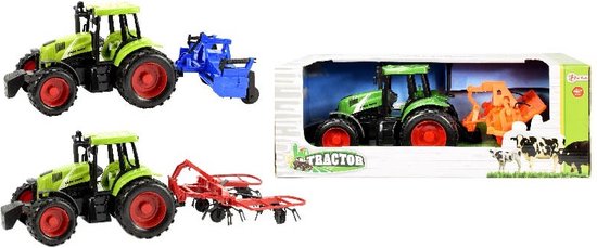 Frictie tractor met aanhanger in doos