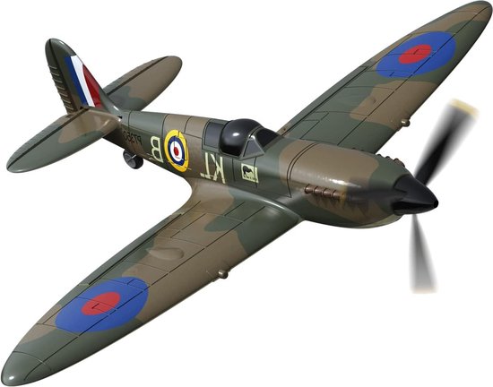 Spitfire MK II RC Vliegtuig RTF - Elektrische Motor Warbird - 6-assige Vliegstandstabilisatie - Afstandsbestuurd Vliegtuig Met Afstandsbediening - Voor Beginners RC vliegtuig