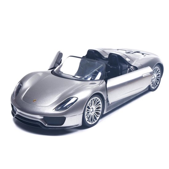 1:14 Schaal radiografisch bestuurbare Porsche 918 zilvergrijs