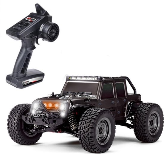 DrPhone RCX6 - RC 1:16 Auto 4WD – 38 km/h Bestuurbare Waterdichte Truck Met Borstel loze Motor – RC Buggy – Buggy Met Accu – 4WD Buggy Met 2,4GHz Controller – Met 2 Accu’s - Zwart