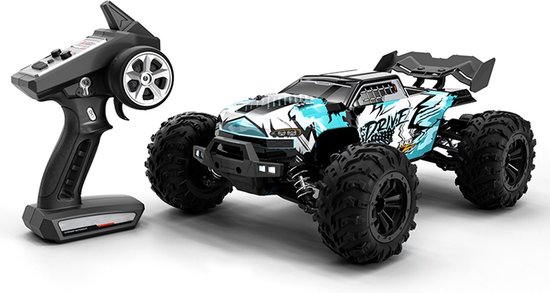 DrPhone RCX3 ULTRA - RC 1:16 Auto 4WD – Bestuurbare Hyper Buggy Met Borstel loze Motor – RC Buggy – Auto Met Accu – 4WD Buggy Met 2,4GHz Controller – Met Twee Batterijen – Turquoise