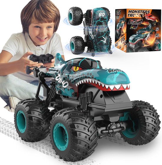 Op afstand bestuurlijke monstertruck met 360° rotatie, ledlicht en muziek - Geschikt voor kinderen vanaf 3 jaar