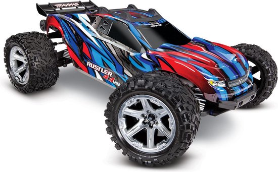 Traxxas Rustler 4X4 VXL RED/BLAUW