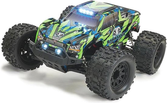 Monstertruck 1:10 Borstelloze 4x4 met LED-verlichting - Groen/Blauw