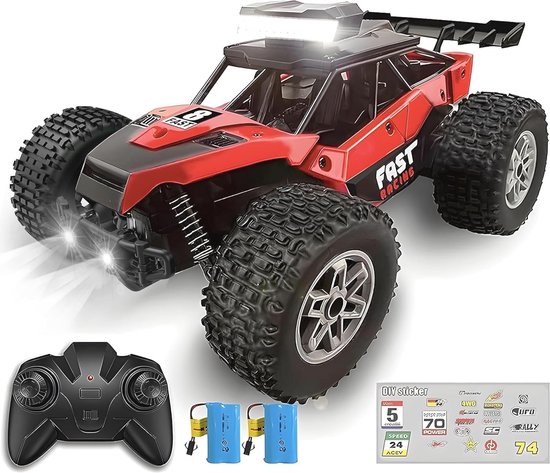 Afstandsbedienbare Monster Truck 1:20 voor Kinderen met LED Licht en 60 Minuten Speeltijd