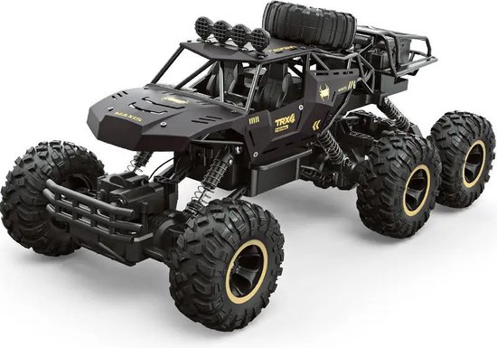 DrPhone RCX Ultra - RC 1:12 6X6 Auto 4WD - Bestuurbare Hyper Buggy Met Borstel loze Motor – RC Buggy – Auto Met Accu – 4WD Buggy Met 2,4GHZ Controller – Zwart