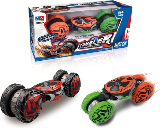 RC Stunt auto Tumbling - bestuurbaar voertuig - Radiografische Auto - stun - RC - rood zwart oranje