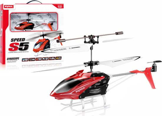 Bestuurbare helikopter - S5 SYMA - 20x10x18cm - rood