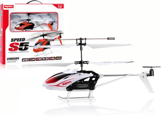 Bestuurbare helikopter - S5 SYMA - 20x10x18cm - wit zwart