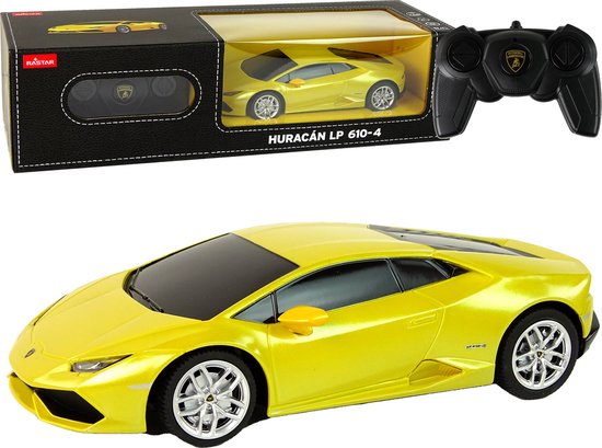 R/C auto - Lamborghini Huracan﻿ - 19x5x8cm - 1:24 - geel