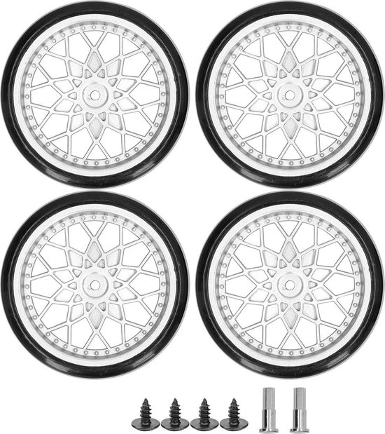 4-delig metalen as banden set voor WPL D12 Micro Truck Model Car met afstandsbediening - RC banden accessoires