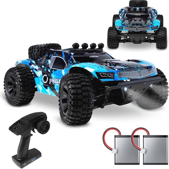 RC Auto 1:10 50 km/u - 4WD, 100m Bereik, Waterdicht en LED Verlichting - Perfect Cadeau voor Kinderen 14+