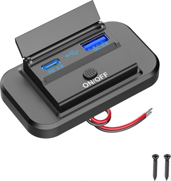 12V USB C Stopcontact met Quick Charge 3.0 – Dubbele USB Autolader voor Camper, Truck, en Caravan