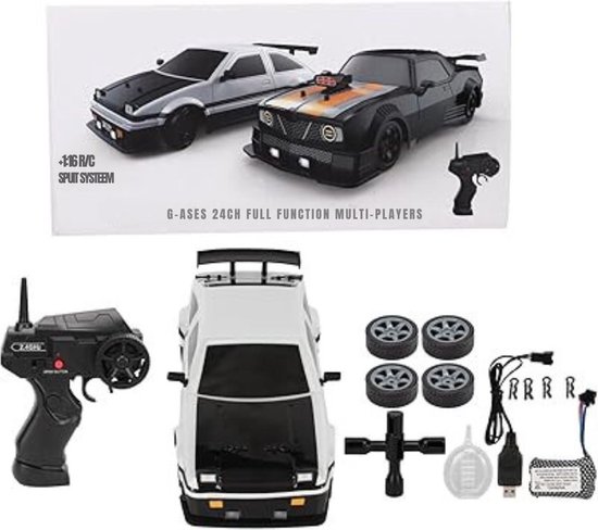 DD® - Rc Drift Car - Rc Car - Afstandbestuurbare Auto - 28x13x9cm - Wit