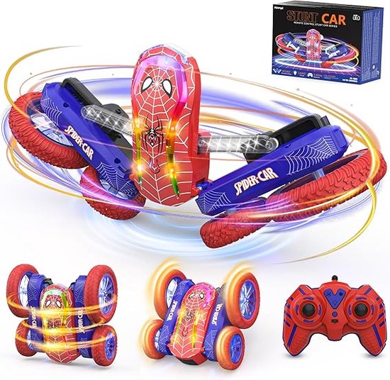 Afstandsbediening Auto Spider, RC Stunt Crawler Car 4WD Kinderspeelgoed Op Afstand Speelgoed 6 7 8 9 10 11 12 Jaar Kerst Verjaardag Cadeau voor Kinderen Jongen Meisje Remote Control Car Toy