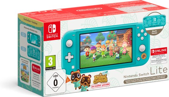 Nintendo Switch Lite - Animal Crossing: New Horizons + 12 maanden Lidmaatschap Bundel - Turquoise