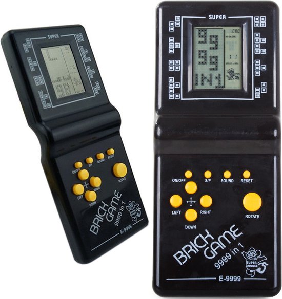 Handheld Spelcomputer Zwart - Retro Spelcomputer - Spelcomputer Voor Kinderen - Spelcomputer Met Spelletjes - Classic game - Retro spel - Retro Game Stick - Blokken