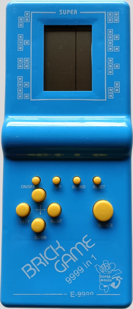 Brickgame Handheld Spelcomputer - Classic game - Retro spel - Blokken - 9999 Games - Blauw