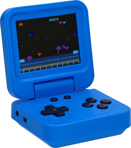 Silvergear Retro Game Console Opvouwbaar - Handheld Console - Spelcomputer met 240 Spellen - Blauw