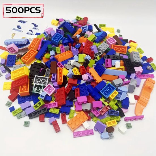 500-delige Klassieke Bouwstenen Set – Creatief en Educatief Constructiespeelgoed voor Kinderen – Hoogwaardige ABS Stenen in Gemengde Kleuren – Compatibel met Lego