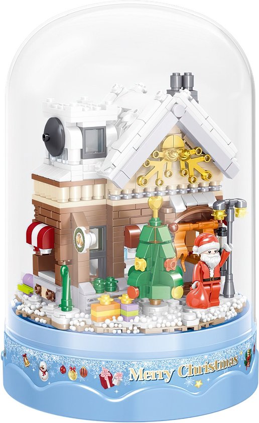 Zhe Gao - Frozen winter kerstmis bouwset | Classic speelgoed kerst ster sneeuwbol met muziekdoos | Kerstboom bloemen bouwsets | Christmas kerstballen decoratie geschenkset kinderen & volwassenen (niet compatibel met mould king of lego stenen)