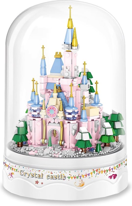 Zhe Gao - Frozen kasteel classic speelgoed kerstmis bouwset | Winter kerst ster sneeuwbol met muziekdoos | Kerstboom cadeau | Christmas creator geschenkset voor kinderen & volwassenen | 683 bouwstenen (niet compatibel met Mould King of Lego stenen