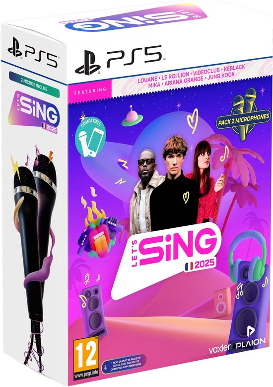 Let's Sing 2025 + 2 Microfoons - Franse Editie - PS4