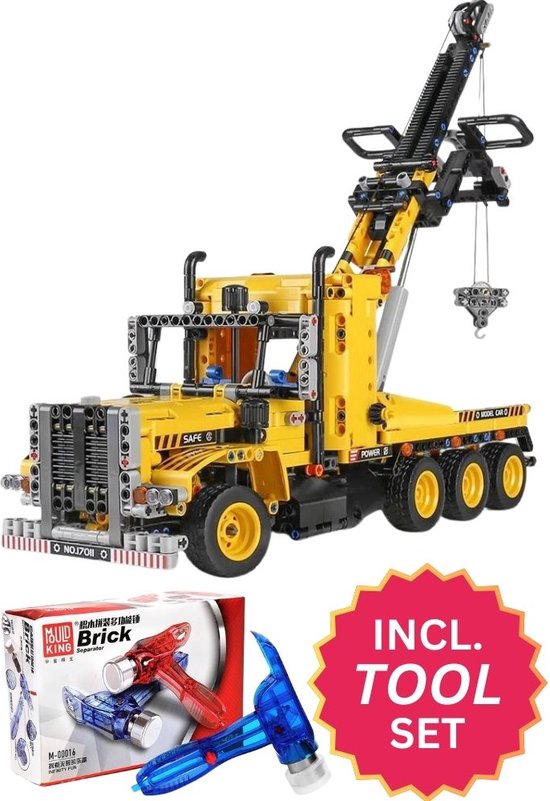 Mould King - Technic Vrachtwagen kraan incl. tools | City speed champions adventure | Creator classic bouwpakket | Technische speelgoed ideas voor expert volwassenen & kinderen | 1250 bouwstenen autos's modelbouw (compatibel met lego of mega bloks)