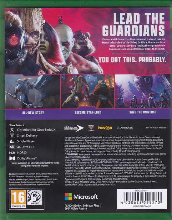 Marvel: Guardians Of The Galaxy (Xbox One/Xbox Series X)