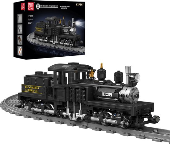 Mould King - Technic city stoomtrein elecktrisch | Trein met treinrails modelbouw | Creator classic treinen bouwpakket | Technische speelgoed ideas voor expert volwassenen & kinderen | 880 bouwstenen modelbouw (compatibel met lego of mega bloks)