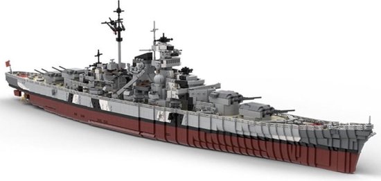 WW2 Duits Bismarck Schip Bouwpakket - Marine - Boot - Oorlogsschip - Gevechtsschip - Slagschip - Destroyer - Creator - Technic - 7164 bouwstenen - Lego® Compatible - Toy Brick Lighting®