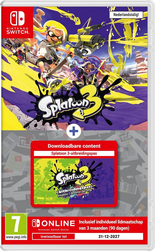 Splatoon 3 Bundel - Inkopolis / De Toren der Orde DLC - Uitbreidingspas - Nintendo Switch Online 3 maanden