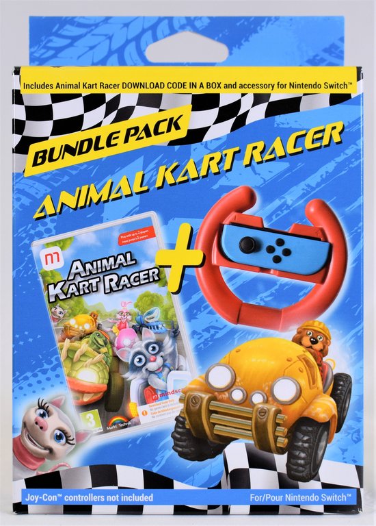 Animal Kart Racer Bundle Pack (includes Wheel) (Code In Box) - EN/FR/DE/NL/ES/PL (Switch)