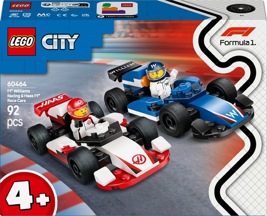 LEGO City F1 Williams Racing en Haas F1 racewagens - 60464