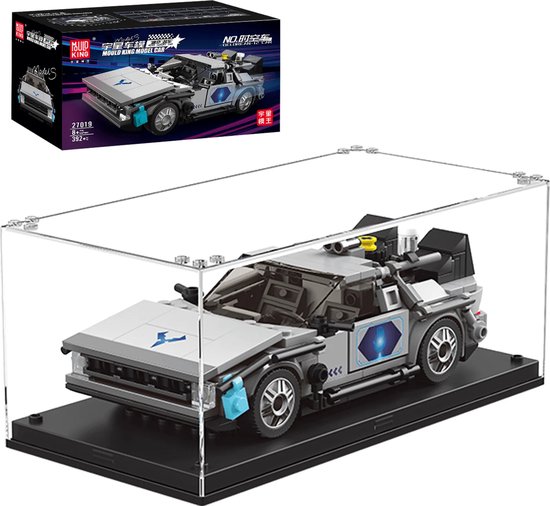 Mould King - Time Machine Auto incl. display | City speed champions adventure | Creator classic autos's bouwpakket | Technische speelgoed ideas voor expert volwassenen & kinderen | 392 bouwstenen modelbouw (compatibel met lego , sluban of mega bloks