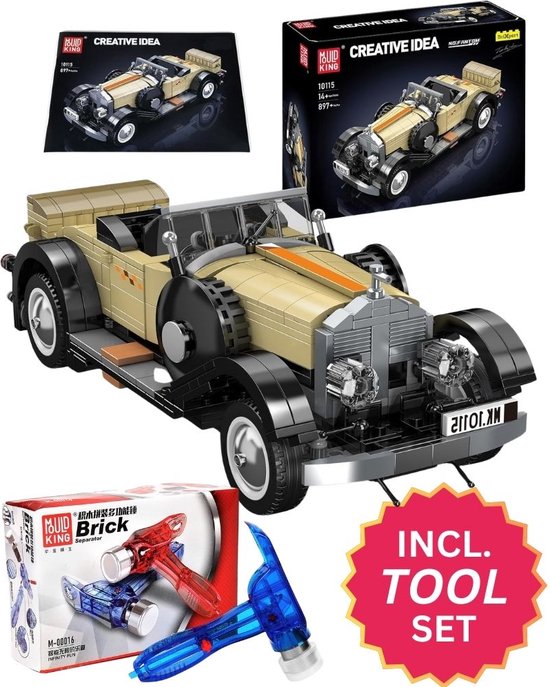 Mould King - Icons Rolls Royce Autos | City speed champions adventure | Creator classic autos's bouwpakket | Technische speelgoed ideas expert volwassenen & kinderen | 897 bouwstenen modelbouw (compatibel met lego of mega bloks) Sinterklaas cadeautje